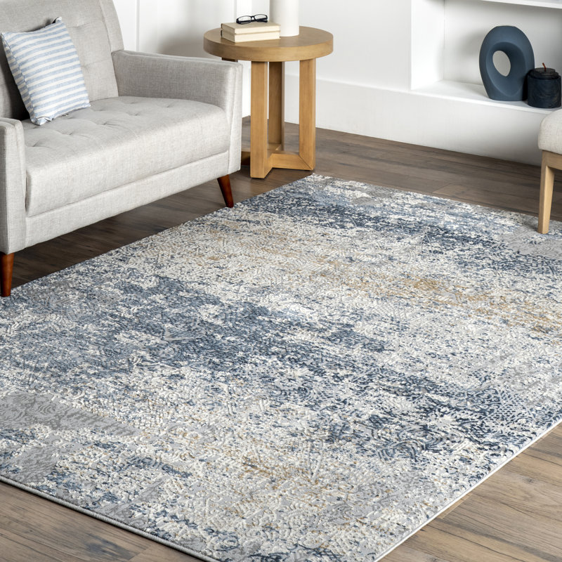 Rubio Striped Gray/Beige Area Rug, Rectangle 10' x 14'