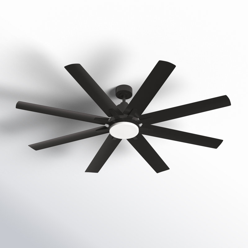 Studley 72" 8 - Blade Outdoor LED Standard Ceiling Fan in English Bronze with Remote Control and Light Kit Included