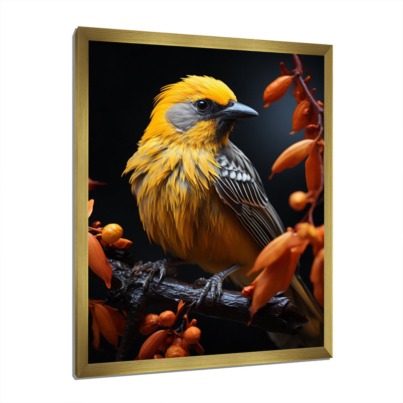 Bird Wings Of Majesty - Décoration murale animaux, H 44 po x l 34 po x P 1,5 po, Encadrement doré