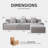 118" Modular L-Shaped Sectional Sofa, Boneless Corduroy Cloud Couch with Movable Ottoman, Deep Seat-1371025373