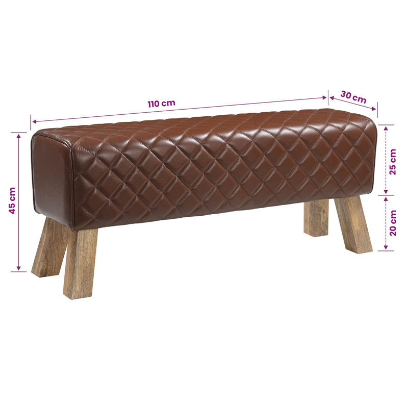 Upholstered Bench, 45cm H x 110cm L x 30cm D
