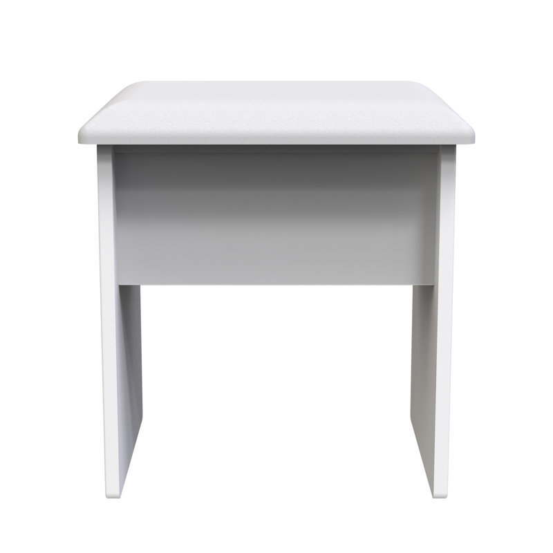 Fully Assembled Murier Dressing Table Stool, White Ash