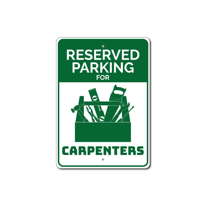 Enseigne de charpentier en aluminium, H 14 po x l 10 po x P 0,04 po