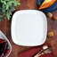Ensemble de 6 assiettes carrées en céramique fine de 10 po White