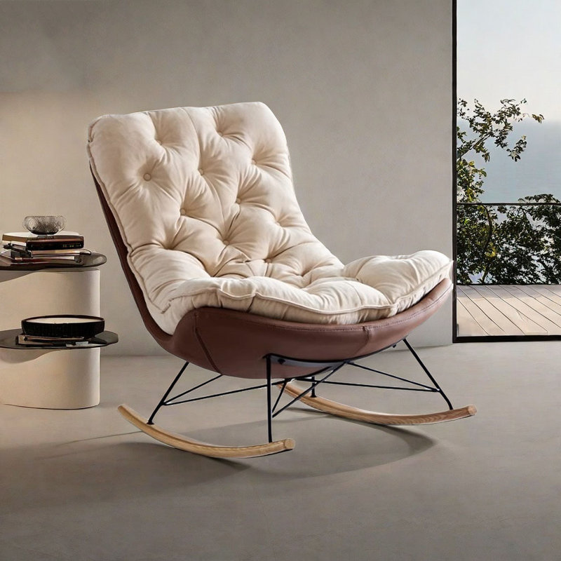 Italian light luxury cloth leisure rocking chair