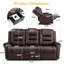 Fauteuil de massage inclinable en cuir de polyuréthane 77 po avec siège USB Red Barrel Studio®, fauteuil de massage chauffant avec porte-gobelets et boîte de rangement-1457497594