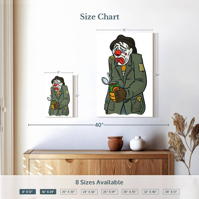 Leisha Hobo Clown, 12" H x 8" W