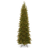 Slender Green Realistic Artificial Fir Christmas Tree with Incandescent Steady/Constant Lights