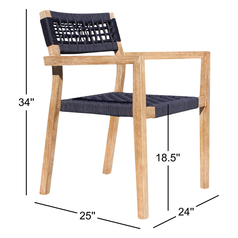 Fauteuil empilable en eucalyptus pour le patio Fleur