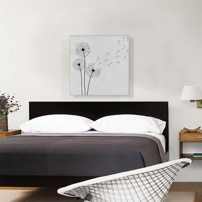 Dandelion Plant Flower Grey Black - Reproduction de dessin sur toile tendue