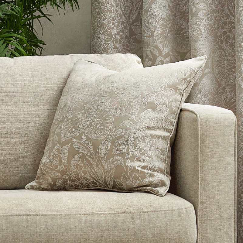 Bali Floral Square Cushion Cover, Beige