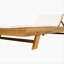 Chaise longue de patio en bois d'acacia Erich avec dossier réglable et coussin triple-794622418
