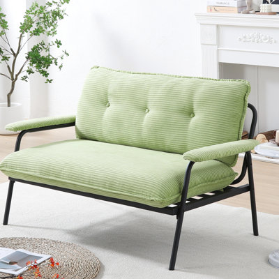 53 po avec couleur, mélange de tissu, cadre en métal noir, format compact pour la maison 2 po 53 po x 30 po x 31 po, cadre loisir
