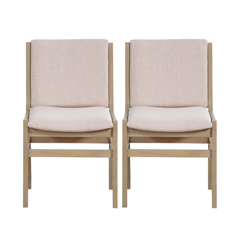 Ensemble de 2 chaises avec coussins moelleux, Clair naturel