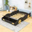 Lit plateforme double avec rangement, garde-corps et pieds centraux, conception en forme de voiture de course-1514175506