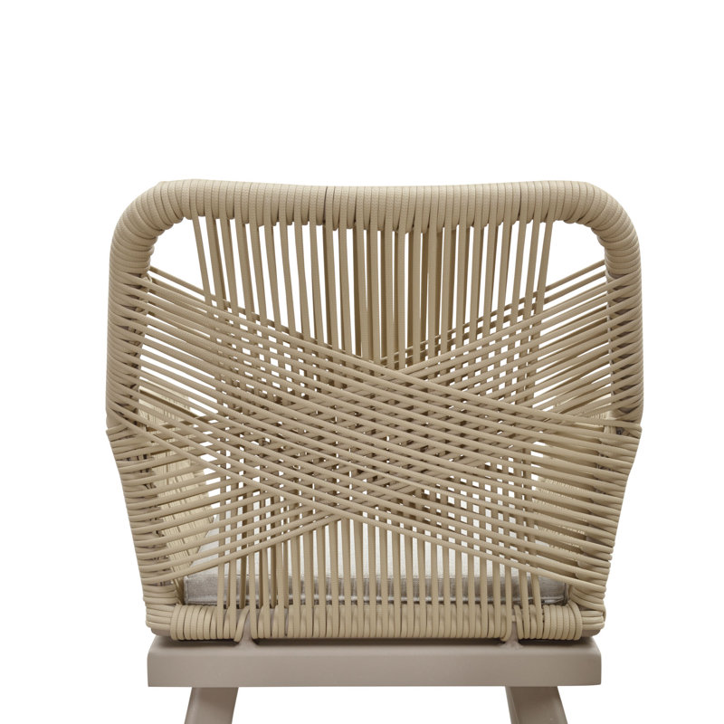 Ensemble de salle à manger d'extérieur en rotin pe toutes saisons Corrigan Studio, Grey, 7 pièces : table, 6 chaises