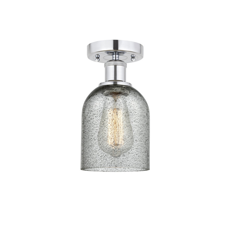 Plafonnier semi-encastré Reiko, Chrome poli, Gris anthracite, H 9,75 po x l 5 po x P 5 po