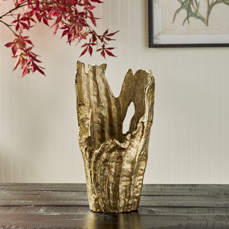 Vase de table Candelora, Doré, H 18 po x l 9,75 po x P 7 po