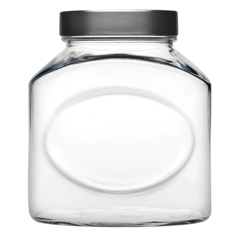 Glass Jar - Set of 2, 15.5cm H x 9cm W x 9cm D