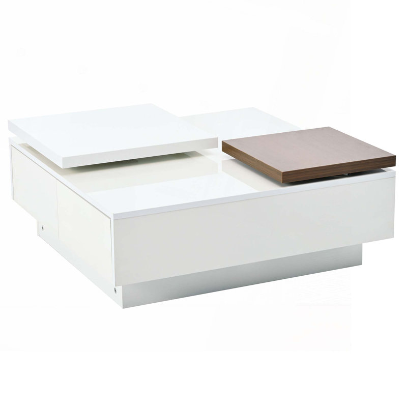 Modern square coffee table, White