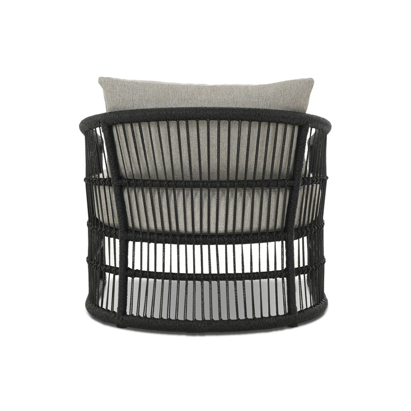 Montecito Outdoor Lounge Chair, Concha Fog Cushion/Black Frame