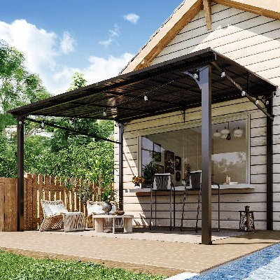 Hardtop Pergola With Galvanized Steel Sloping Roof