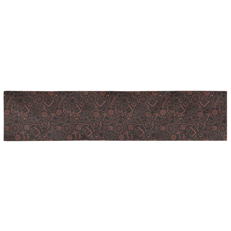 Chemin de table géométrique avicia, 72 po x 16 po, Noir / Rouge, 100 % coton