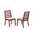5-piece Dining Room set consists of a Round Kitchen Table and 4 Light Tan Linen Fabric stackable Dining Chair, Antique Walnut Finish.-567763437-593953267-593953266