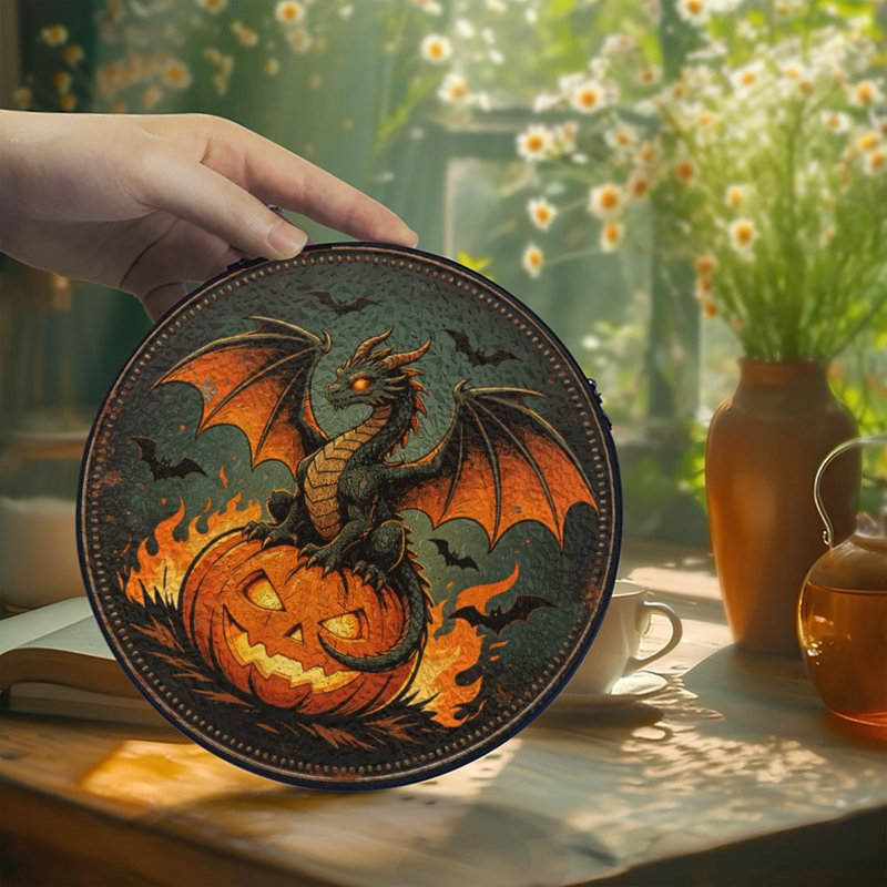 Panneau de verre Dragon Dragon, 9,8 x 9,8 po (25 x 25 cm)