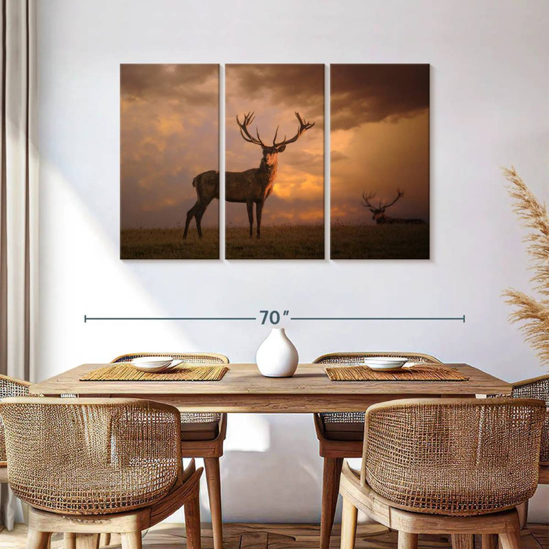 Brampt Sunset Deer, 36" H x 57" W