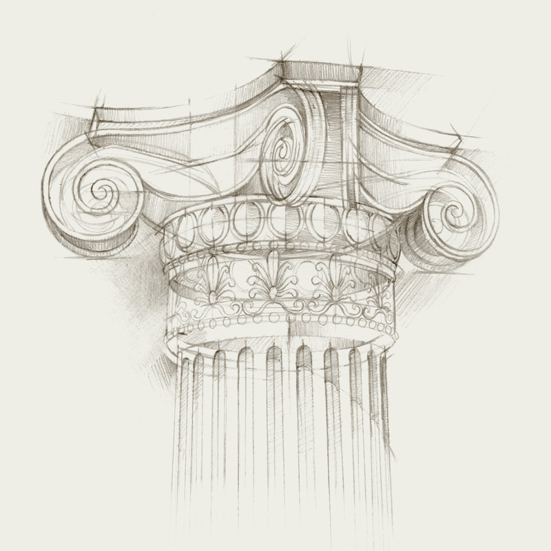 Schéma de colonne de l'UA CH II, H 36 po x l 36 po x P 1,25 po
