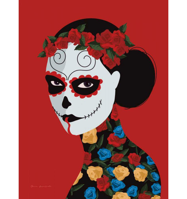 «Red Barrel Studio® Escalante, Omar», reproduction d'art sur toile sous le titre: Dia de Los Muertos II, H 47 po x l 36 po
