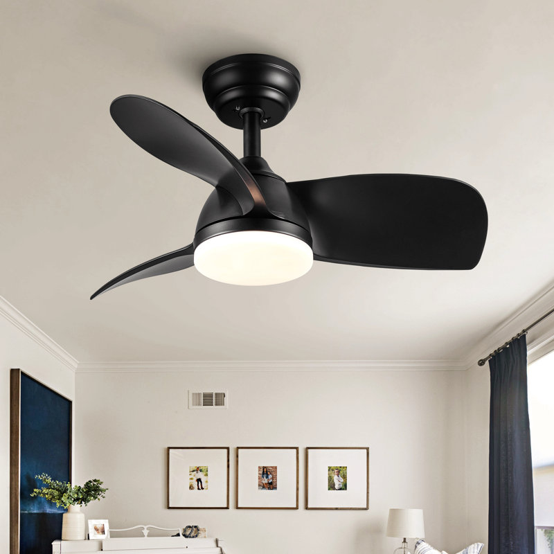 Éclairage de ventilateur de plafond à DEL intégré 28 po avec pales ABS, Blanc