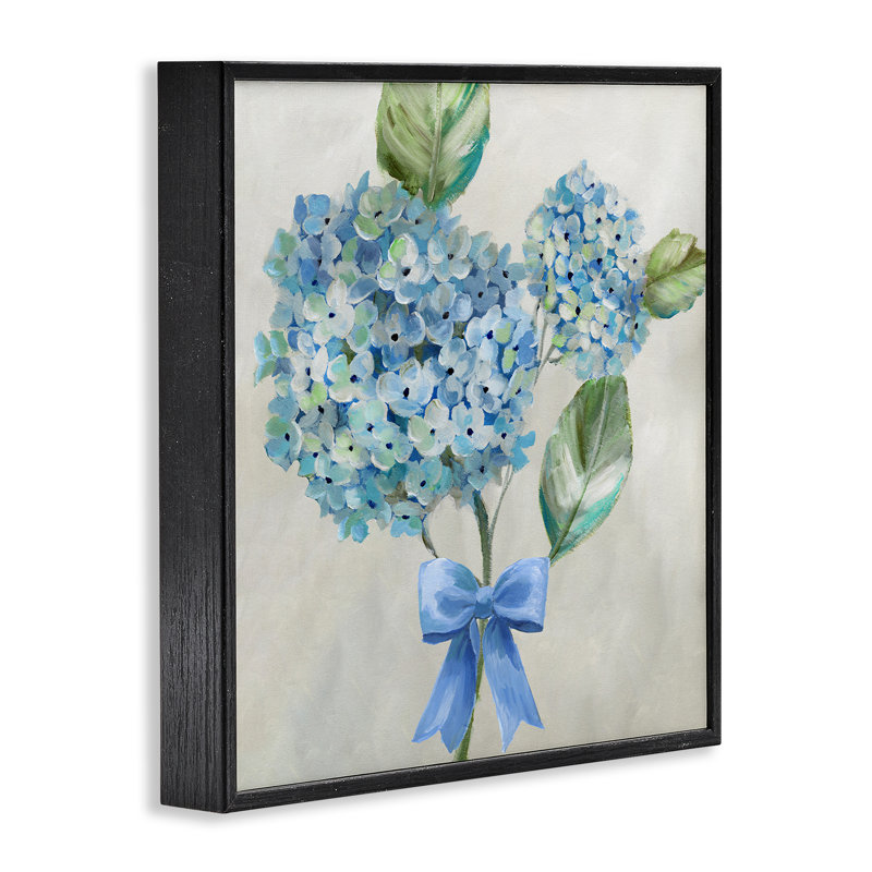Giclée encadrée de Blue Hydrangea, par Nan, Giclée encadrée noir minuit, H 12 po x l 12 po