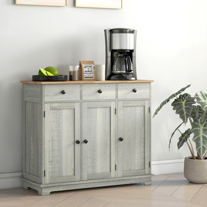 Wynnwood  39.75'' Wide 3 Drawer Sideboard, Light Gray