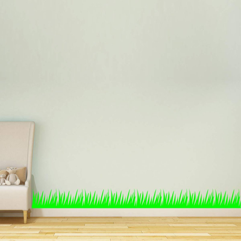 Décalcomanie murale herbe, H 10 po x l 112 po, Vert lime