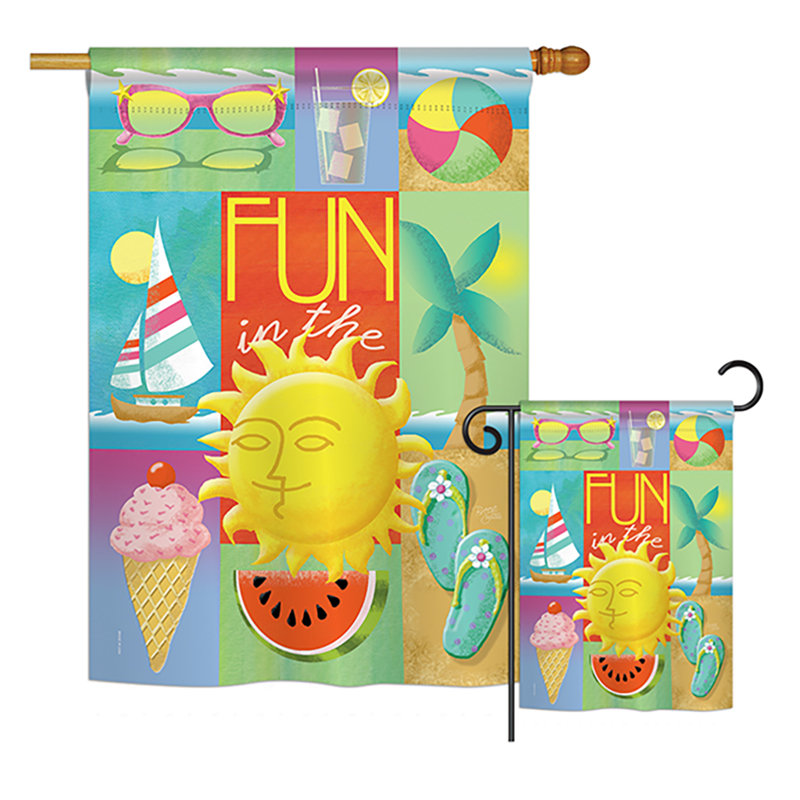 Ensemble de 2 drapeaux de jardin en polyester 2 pièces