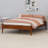 Contemporary Platform Bed Frame with Integrated Slat Support and Metal Reinforcement, Quick and Tool-Free Assembly-1605588323