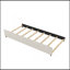 Grand lit plateforme tapissier avec lit gigogne et deux tiroirs, beige