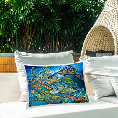 Coussin extérieur imprimé tortue par Tim Jeffs