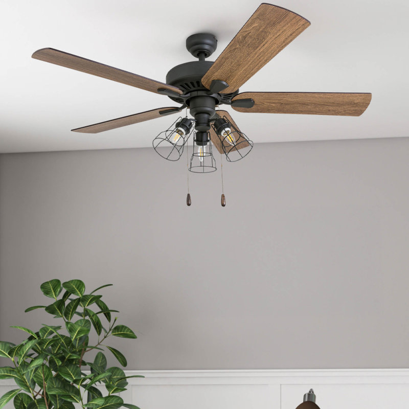 Socorro 52" Ceiling Fan with LED Light, Standard No Remote