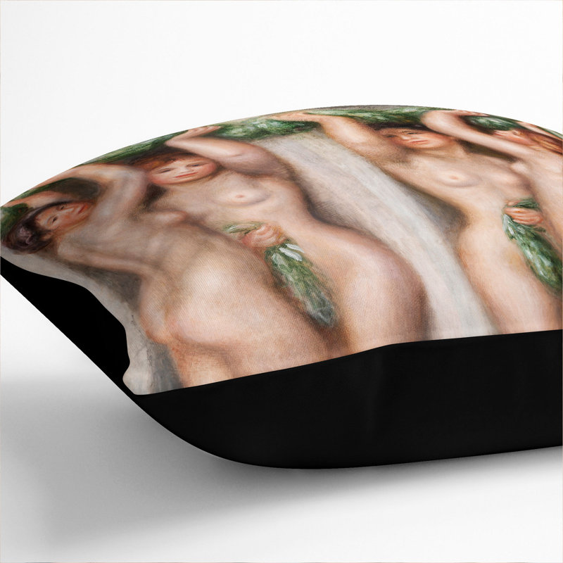 Caryatids Square Throw Cushion, 40cm H x 40cm W x 15cm D, Black