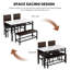 4-Piece Modern Dining Table Set, Faux Marble Kitchen Table With PU Leather Bench And Chairs, Table And Chairs Set For 4, Space Saving Dinette For Kitchen, Dining Room