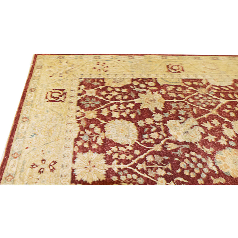 High-Quality Hand-Knotted Red And Gold Area Rug