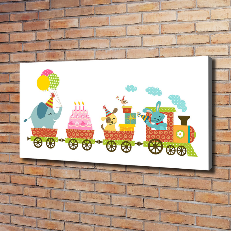 Cheerful Train - Wrapped Canvas Print