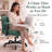 26" Wide Teddy Velvet Criss Cross Office Chair with Wheels, Cross-Legged Desk Chair with Flip-Up Height Adjustable Arms, Lumbar Support, Swivel Vanity Chair for Home Office, Bedroom, Study, 350 lbs-1909675316-2142458660