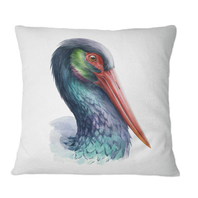 Cigogne noire rétro - oiseau traditionnel imprimé