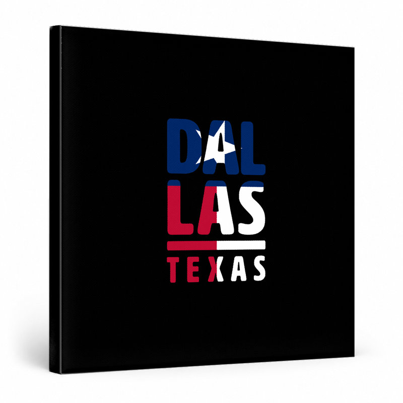 Dallas, Texas - art mural carré sur toile, 12" W x 12" H