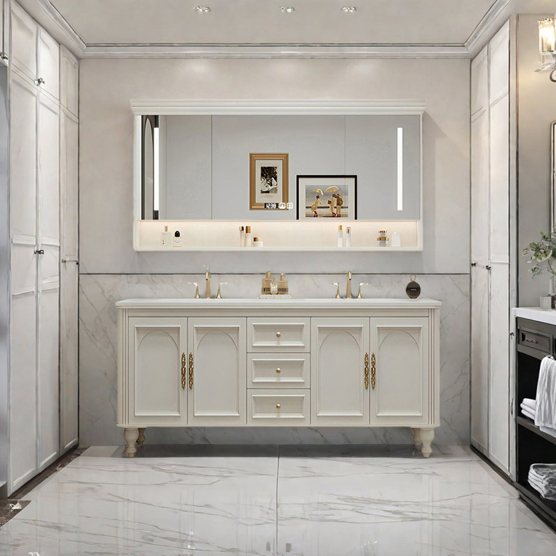 Armoire de salle de bain française, H 31,49 po x l 59,05 po x P 21,65 po