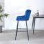 Tabouret de bar à hauteur de comptoir, ensemble de 2, pieds en métal noir, revêtement en velours pour pub, restaurant, îlot de cuisine (bleu)